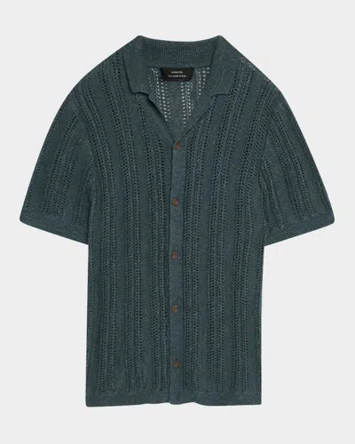 VINCE MEN'S CROCHET CABANA SHIRT