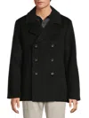 Vince Wool Peacoat In Black