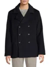 Vince Men's Double-breasted Wool-blend Peacoat In Blue