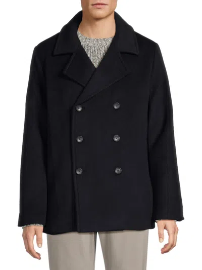 Vince Men's Double-breasted Wool-blend Peacoat In Blue