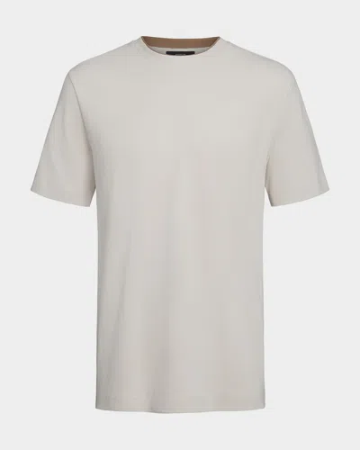 Vince Men's Double-neck Pima Cotton T-shirt In Light Sand/caramel D