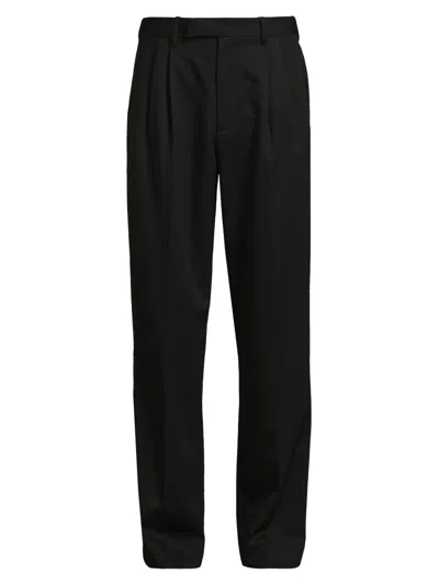 Vince Men's Double Pleated Suiting Trousers In Black