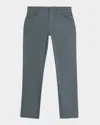 Vince Men's Dylan Peached Cotton 5-pocket Pants In Gray