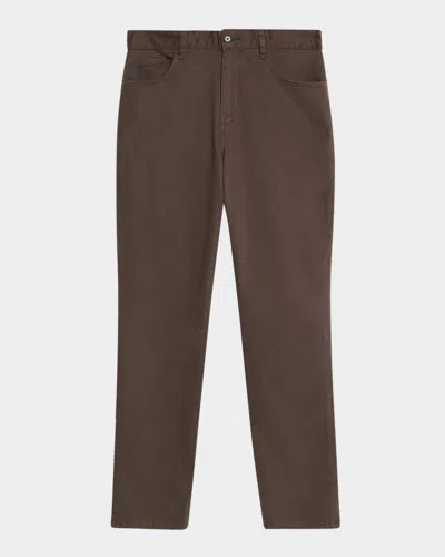 Vince Men's Dylan Peached Cotton 5-pocket Pants In Brown