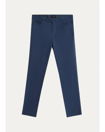 Vince Men's Dylan Peached Cotton 5-pocket Pants In Blue