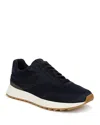 Vince Edric Mixed Media Sneaker In Night Blue