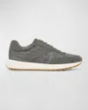 Vince Men's Edric Suede Trainer Sneakers In Stone