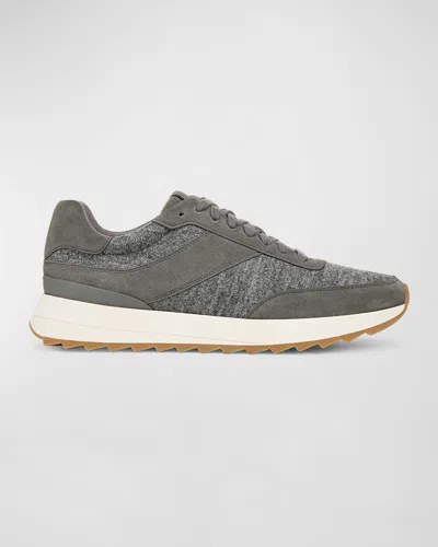 Vince Men's Edric Suede Trainer Sneakers In Stone