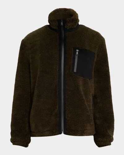 VINCE MEN'S FAUX SHERPA ZIP-UP JACKET
