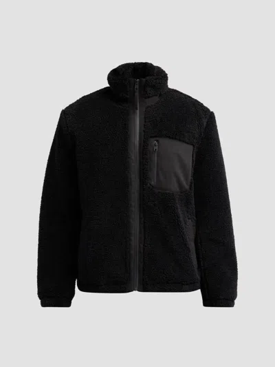 Vince Faux Sherpa Zip Jacket Black
