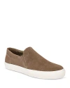 Vince Men's Fletcher Perforated Suede Slip-on Sneakers In Flint