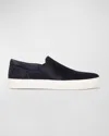 Vince Fletcher Suede Slip-on Sneaker In Blue