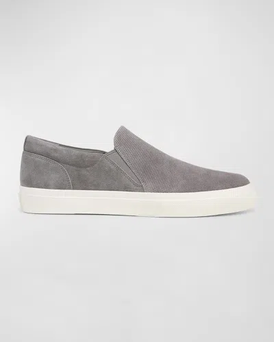 Vince Men's Fletcher Suede Slip-on Trainers In Smoke Grey