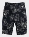 Vince Floral Pattern Shorts With Side And Back Pockets In Black