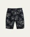 Vince Floral Pattern Shorts With Side And Back Pockets In Black