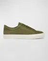 Vince Men's Fulton Canvas Suede Sneakers In Olivesmoke