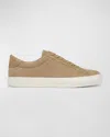 Vince Men's Fulton Canvas Suede Sneakers In Sand Trail Beige