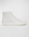 Vince Men's Fulton Leather High-top Sneakers In Chalk White