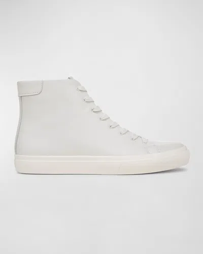 Vince Men's Fulton Leather High-top Sneakers In Chalk White