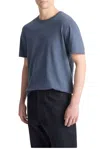 Vince Milano Short Sleeve Crewneck Sweater In Blue