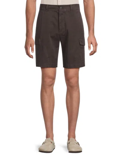 Vince Men's Garment-dyed Cotton Cargo Shorts In Soft Black