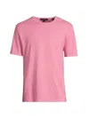 Vince Men's Garment-dyed Crewneck T-shirt In Pink Blaze