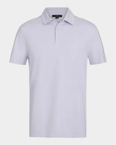 Vince Men's Garment-dyed Polo Shirt In Purple