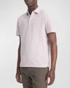 Vince Regular Fit Garment Dyed Cotton Polo In Pink