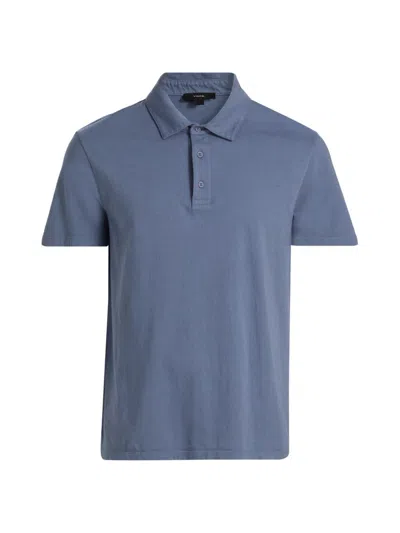 Vince Men's Garment-dyed Polo Shirt In Gray