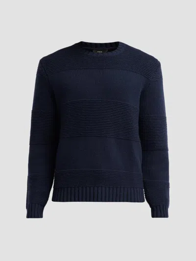 Vince Garter Rugby Stripe Wool Sweater Coastal In Blue