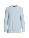 Vince Men's Geo Jacquard Long-sleeve Crewneck Sweater In Blue