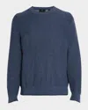 Vince Men's Geometric Jacquard Sweater In Beluga Blue