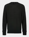 Vince Men's Geometric Jacquard Sweater In Black