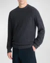 Vince Men's Boiled Cashmere Thermal Crewneck Sweater In Coastalmed H Grey