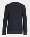 Vince Men's Geometric Jacquard Sweater In Blue