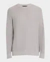 Vince Men's Geometric Jacquard Sweater In Heather Grey/classic Cream