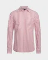 Vince Playa Stripe Poplin Button-up Shirt In Pink