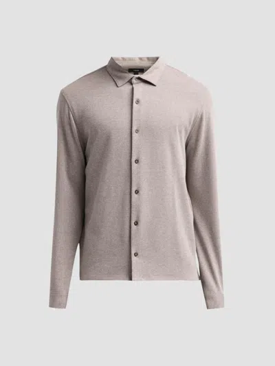 Vince Men's Herringbone Cotton Shirt In Gray