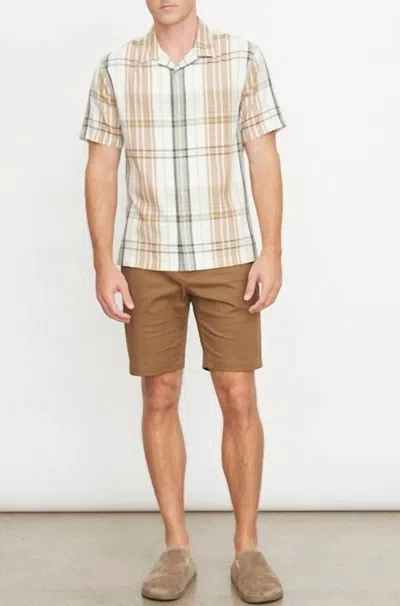 Vince Men's Ibiza Plaid Shirt In Beige
