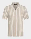 Vince Jacquard Stripe Button Down Terrapin Combo In Neutral