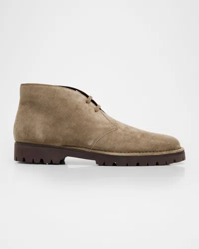 Vince Men's Jerome Suede Lug-sole Chukka Boots In Brown