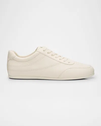 Vince Men's Jet Tonal Leather Low-top Sneakers In Pebble White