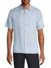 VINCE MEN'S LINEN SHORT SLEEVE BUTTON DOWN SHIRT