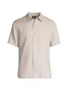 Vince Men's Linen Short-sleeve Button-up Shirt In Pumice Rock