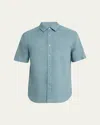 Vince Men's Linen Sport Shirt In Blue