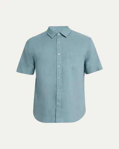 Vince Men's Linen Sport Shirt In Blue