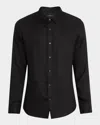 Vince Men's Linen Sport Shirt In Black