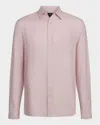 Vince Men's Linen Sport Shirt In Faded Pink
