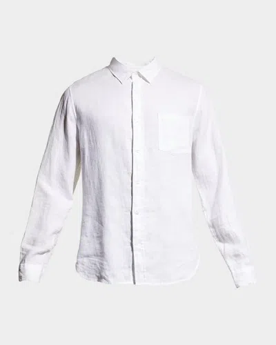 Vince Men's Linen Sport Shirt In White