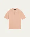 Vince Short Sleeve Linen & Wool Blend Pocket Polo Sweater In Neutral